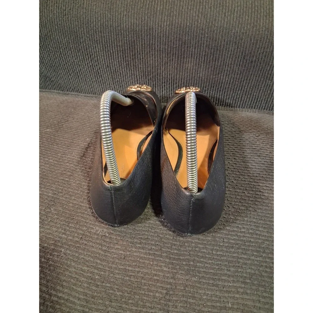 Tory Burch Women's Chelsea Ballet Flats Leather Size 7.5‎ Black Copper